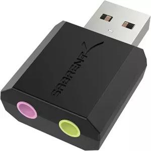 Windows 및 Mac용 SABRENT USB 외장 스테레오 사운드 어댑터. 드라이버 없이 플러그 앤 플레이 가능.