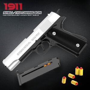 2025.블랙 자동 콜트 1911 탄피 배출 소프트 총알 장난감 에어건 CS 슈팅  연속 발사