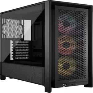 CORSAIR 4000D RS ARGB 프레임 모듈형 미드 타워 ATX PC 케이스 고풍량 3배 사전 설치 팬 인피니레일TM