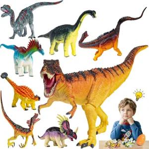 ECOHDT 8Pcs 실물 같은 3D 퍼즐 5 6 7 8세 이상 를 위한 공룡 빌딩 슬롯 어셈블리 블록 사실적인 피규어