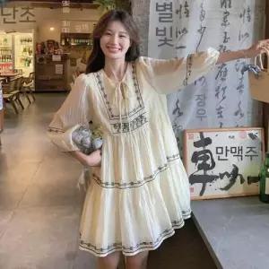 원피스 스커트 여자 롱 여름 살구색 돌 썸머 중조 슬림핏 베이비 스포M2