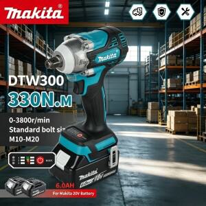 마키타 호환 DTW300 브러시리스 bldc 파워 대형 무선 렌치, 330Nm 토크 윈드 캐논 타이어 제거 리튬 자동차