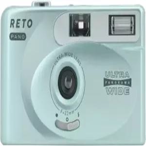 RETO PANO 35mm 필름 카메라 - 와이드 렌즈 이지 스위치 시네마틱 모드 커버 내장 플래시 재사용 가능 및