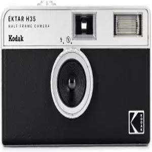 코닥 EKTAR H35 하프 프레임 필름 카메라 35mm 재사용 가능 초점 없음 경량 편의성(블랙) 및 AAA 배터리는