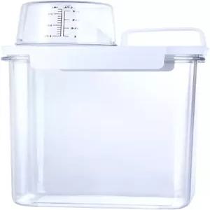 1800ML 세탁 파우더 용기 계량컵이 있는 밀폐형 세제 보관함 및 소다 곡물용 투명 플라스틱 디스펜서
