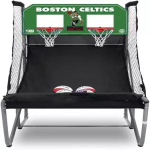 팝어샷 - NBA 그래픽 센서가 장착된 홈 듀얼 아케이드 농구 경기 모드 7볼 모든 팬을 위한 접이식 저장