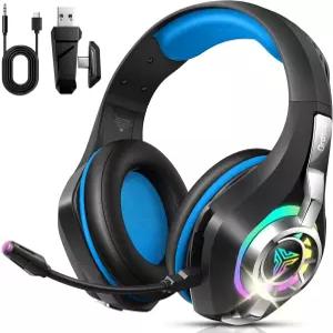 PS5/PS4/PC/스위치/Xbox용 2.4GHz 무선 게이밍 헤드셋 7.1 서라운드 사운드 40mm 드라이버 276g