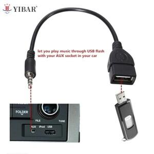 차량용 AUX 오디오 케이블-USB 케이블 음악 재생용 자동차 전자 장치 3.5mm