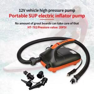 HT-782 12V 차량용 고압 펌프 휴대용 SUP 전동 20PSI 보드 디지털 디스플레이 에어 PVC