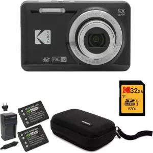 32GB SD 카드 카메라 케이스 배터리 여행용 충전기가 포함된 코닥 픽스프로 친화적인 줌 FZ55 디지털