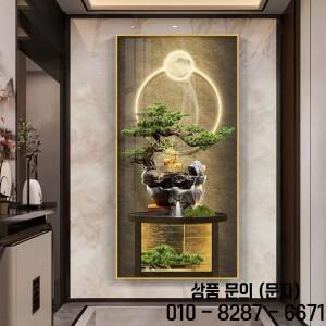 홈장식 프리미엄 입구 액자 크리스탈 그림 거실 LED 조명 벽 예술