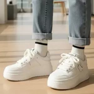 여성 무지 캐주얼 스니커즈 키높이 통굽 데일리 운동화