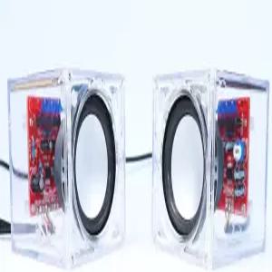 Gikfun 업그레이드된 아두이노 EK1918용 USB 미니 앰프 전자 투명 스테레오 스피커 박스 사운드 DIY 키트