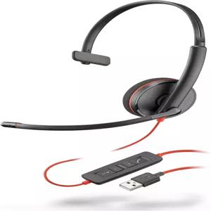 Plantronics - Blackwire 3210 붐 마이크가 장착된 유선 싱글 이어(모노럴) 헤드셋 PC 및/또는 Mac에