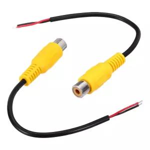 uxcell 6인치 노란색 RCA 여성 플러그 잭 커넥터 어댑터를 베어 와이어에 연결하여 앰프 스피커 팩 2개를
