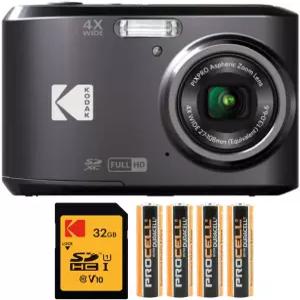 32GB 클래스 10 UHS-I U1 SDHC 메모리 카드 및 AA 고성능 알칼리성 배터리(4팩)가 포함된 코닥 PIXPRO FZ45