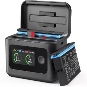 Insta360 X5용 배터리 충전기 듀얼 채널 고속 충전 LED 스크린 USB-C 양방향 전원 공급 허브를 갖춘 X5