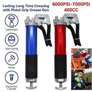 7000 PSI 오일 및 그리스 건 키트 수동 피스톨 그립 고압 펌핑 커플러 400CC 중장비 유지보수 도구 자동차