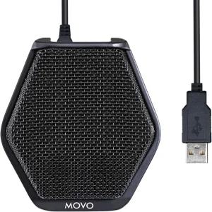 180°/20 길이의 컴퓨터 데스크톱 및 노트북용 Movo MC1000 컨퍼런스 USB 마이크 받아쓰기 녹음 유튜브 콜