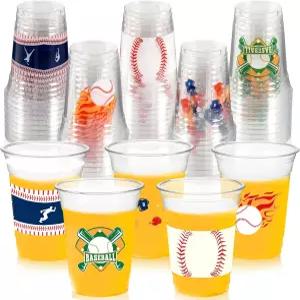 야구 테마 생일 파티 장식 용품을 위한 50Pcs 컵 12OZ 투명 일회용 플라스틱 음료