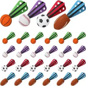 24개 미니 폼 스포츠 볼 생일 파티 선호 다트 미사일 로켓 4인치 농구 야구 축구 런처 테마 선물 굿이백