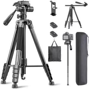 캠보포토 73인치 카메라 삼각대 및 모노포드 사진 샌드백이 있는 센터 컬럼 DSLR/캠코더/고프로용 수평