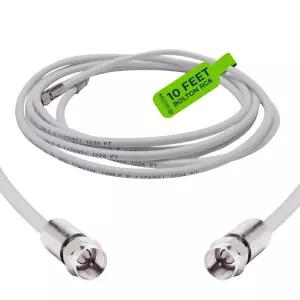 볼튼 테크니컬 10피트 RG6 PVC 화이트 코크스 케이블 75옴 TV용 남성용 박스 신호 부스터 위성 시스템 RF