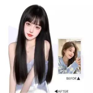 고열사 2컬러 시스루뱅 사이드뱅 긴생머리 가발