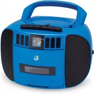 GPX BCA209BU 휴대용 AM/FM 붐박스(CD 및 카세트 플레이어 포함) 블루