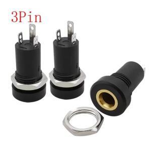 5개 3핀 3.5mm 오디오 잭 소켓 3/4 폴 스테레오 솔더 패널 마운트 헤드폰 암 커넥터 너트 포함
