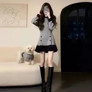 스커트 원피스 니트 여친 미니 데일룩 봄가을 슬림핏 DAOL1