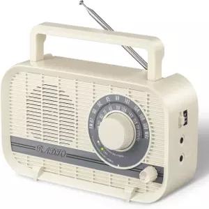 오디오 크레이지 휴대용 AM FM 라디오 플러그 인 월 또는 배터리 작동 최고의 수신 기능 블루투스 헤드폰