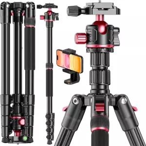캠보포토 80인치 DSLR-카메라-삼각대 사진 360 볼 헤드 프로페셔널 알루미늄 및 모노포드 캐리백 포함 캐논