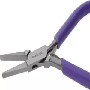 비드스미스 플랫 노즈 플라이어 45인치 4mm 더블 스프링이 있는 퍼플 비닐 그립 핸들 팔찌 귀걸이 및