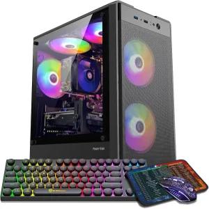 ZERLON 게이밍 PC 데스크톱 컴퓨터 인텔 코어 I5 최대 36GHz RX 550 4G DR5 6G RAM 52GB SSD WiFi 50 팬이