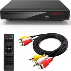 가정용 DVD 플레이어 TV CD 컴팩트 RCA 안정 출력/USB 128G 입력으로 NTSC/PA 시스템을 지원하며 리모컨 및
