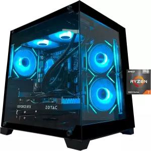 요요어 게이밍 PC 데스크탑 컴퓨터 Ryzen 7 5700X RTX 5060 32GB DDR4 RAM 및 TB M2 SSD 240 리퀴드 쿨러