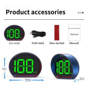 X3 GPS HUD 플러그 플레이 헤드업 자동 Km/h 속도계 온보드 컴퓨터 프로젝션 녹색 표시등 USB 충전