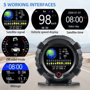 X95헤드업 디스플레이 GPS HUD 전자 속도계 KMH 스마트 게이지 오프로드 수평 경사계 틸트 각도  경보