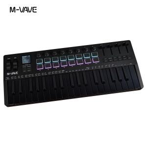 SMK-37 프로 37키 블랙 MIDI 컨트롤러 8개의 노브 16개의 RGB 패드 내장 신디사이저 휴대용 키보드