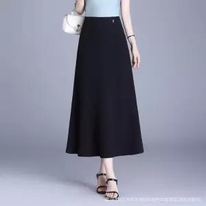 여성패션 여름 치마 A라인 슬림핏 블랙 스커트 오피스룩 롱 DL2