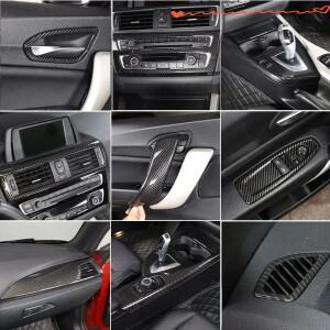 BMW 1 2 시리즈 2012-2018 ABS 카본 파이버 자동차 센터 콘솔 기어 스티커 실내 장식 액세서리