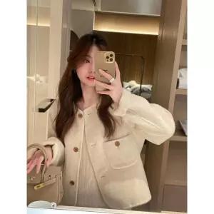 여성 롱 울 모직 가을 숏 코트 퍼 모직코트 패션 양면 원픽3