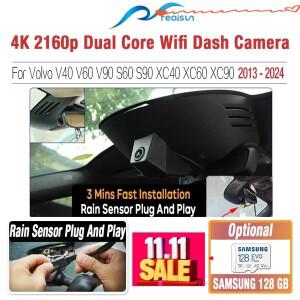 리얼썬 4K 2160P 차량용 DVR 듀얼 코어 노바텍 96670 와이파이 블랙박스 비디오 레코더 (볼보 V40 호환)