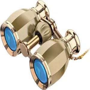ESSLNB 오페라 안경 여성용 쌍안경 4X30mm 극장용 컴팩트 및 케이스 탈착식 체인 앤티크 골드