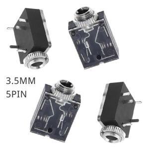 오디오 비디오 여성용 스테레오 소켓 3.5mM 헤드폰 잭 5핀 납땜 패널 마운트