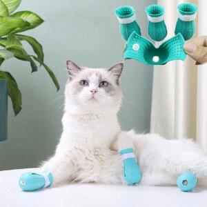 고양이 세척 실리콘 양말 커버 목욕 동물 MASCOTAS KATTEN