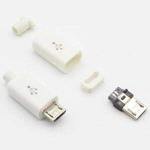 10pcs 마이크로USB 5PIN 용접  수커넥터 커넥터 충전기 5P 테일 소켓 4in1 화이트 블랙