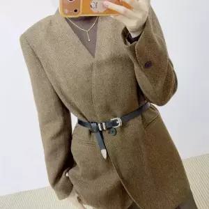 여성용 봄 정장 자켓 이른 헤링본 쇼트 브이넥 코트 원픽1