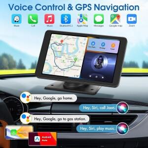 범용 7인치 멀티미디어 자동차 스크린 무선 CarPlay 안드로이드 호환 오토 내비게이션 와이파이 BT 휴대용